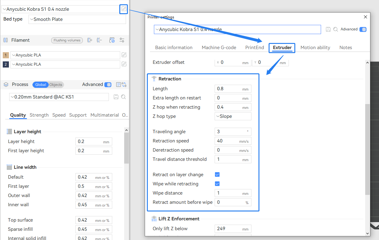 Anycubic Yazıcılarda Geri Çekme Ayarı