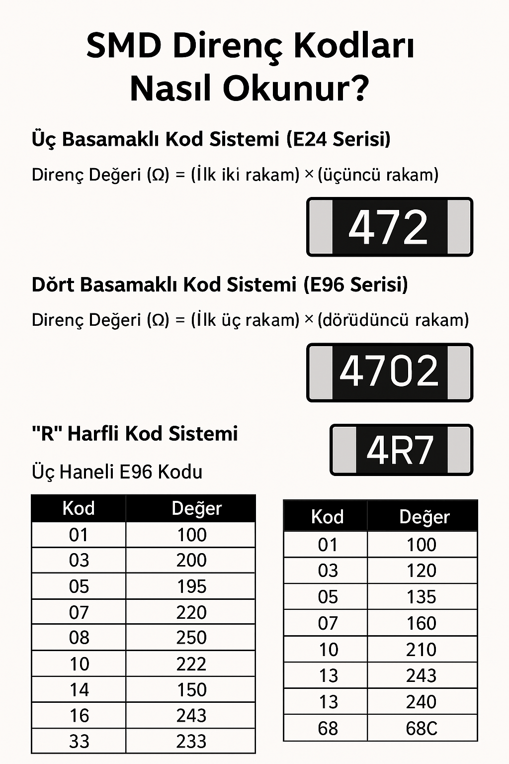 SMD Direnç Kodları Nasıl Okunur?