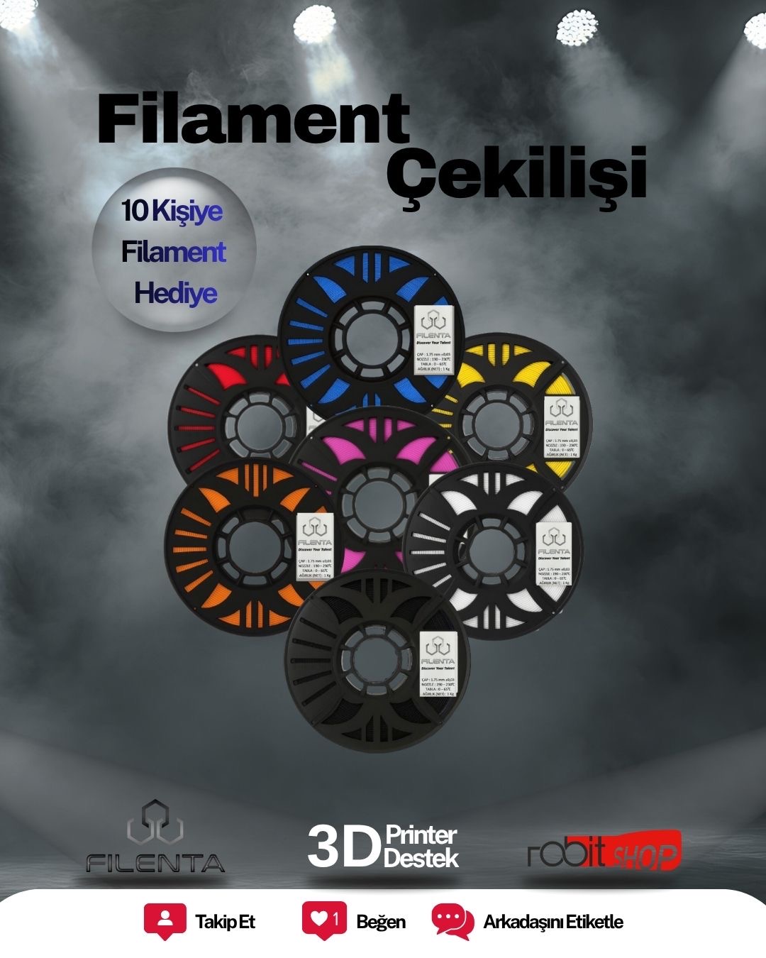 3D Printer Destek Filament Çekilişi Sonuçlandı